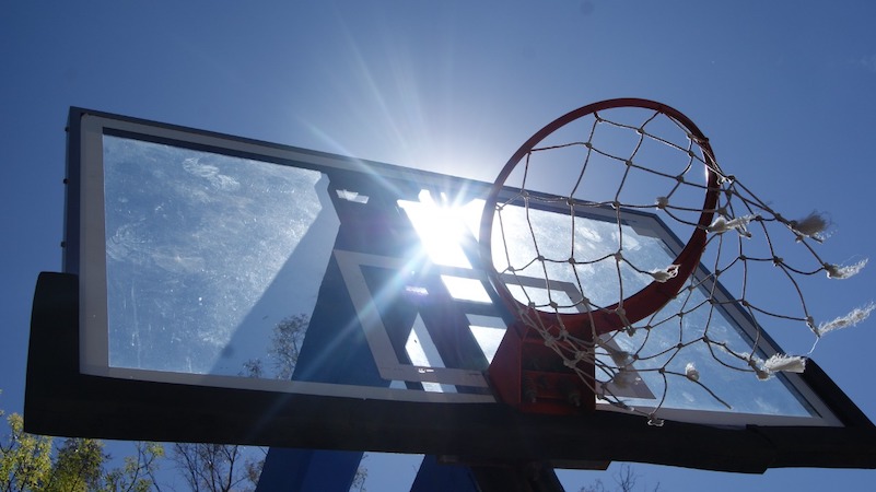 Calor, tablero, basquetbol