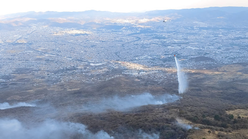 Helicóptero, incendio, Cerro del Quinceo
