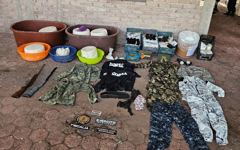 300 kilos de droga, FGE, Apatzingán, Michoacán