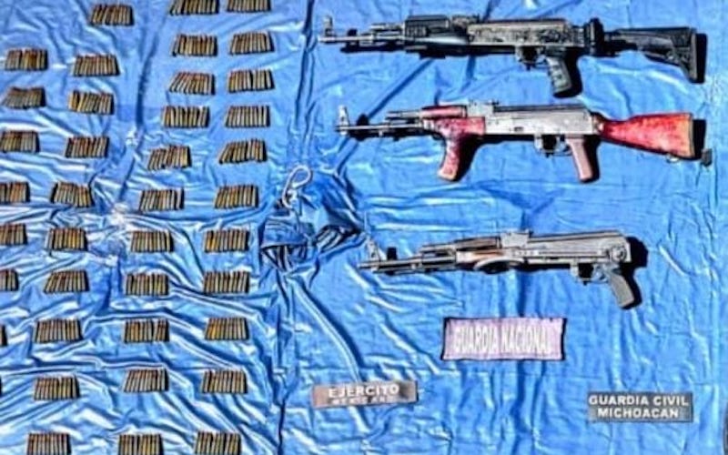 Armas aseguradas, La Huacana