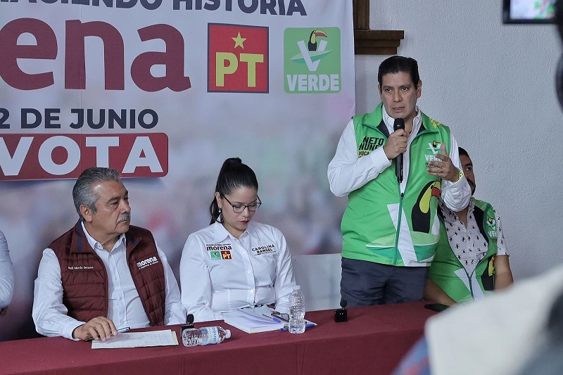 PVEM, Morena, PT, Michoacán, Ernesto Núñez