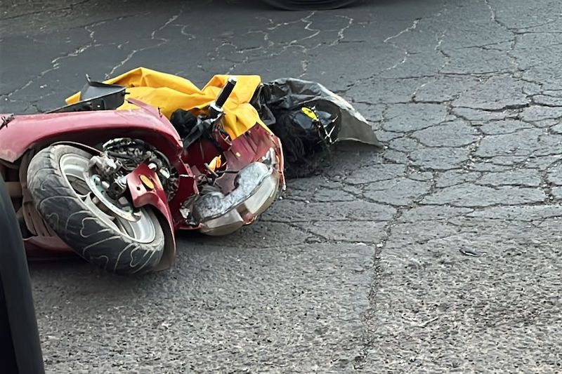Motociclista arrollada