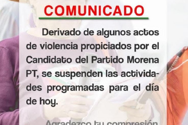 PRI Michoacán, Morena, actos violentos