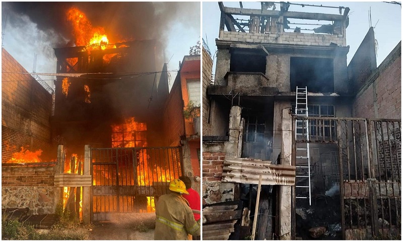 Fuerte incendio, pérdida total, Zitácuaro