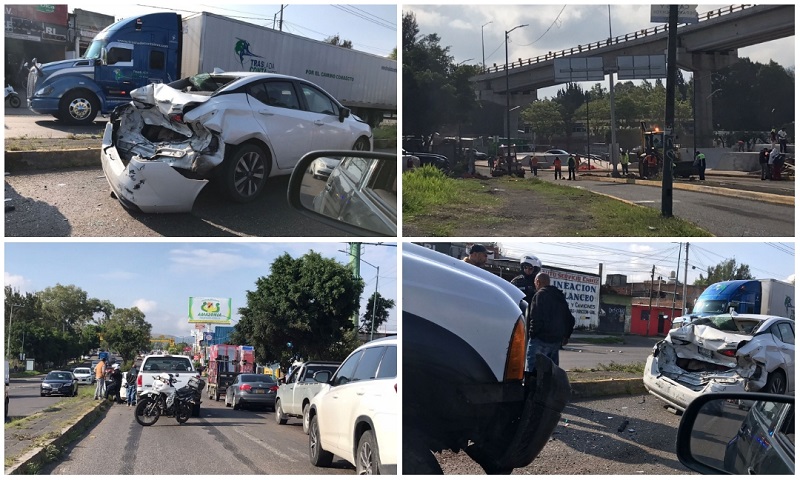 Choque múltiple, Morelia Tráfico pesado