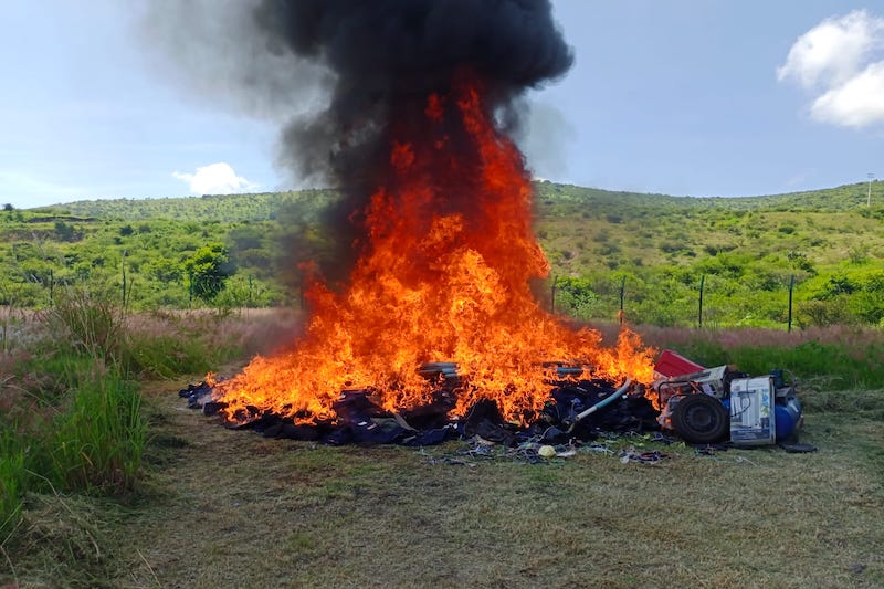Incineran drogas