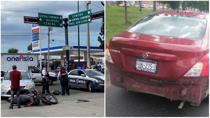 2 accidentes de tránsito, Morelia