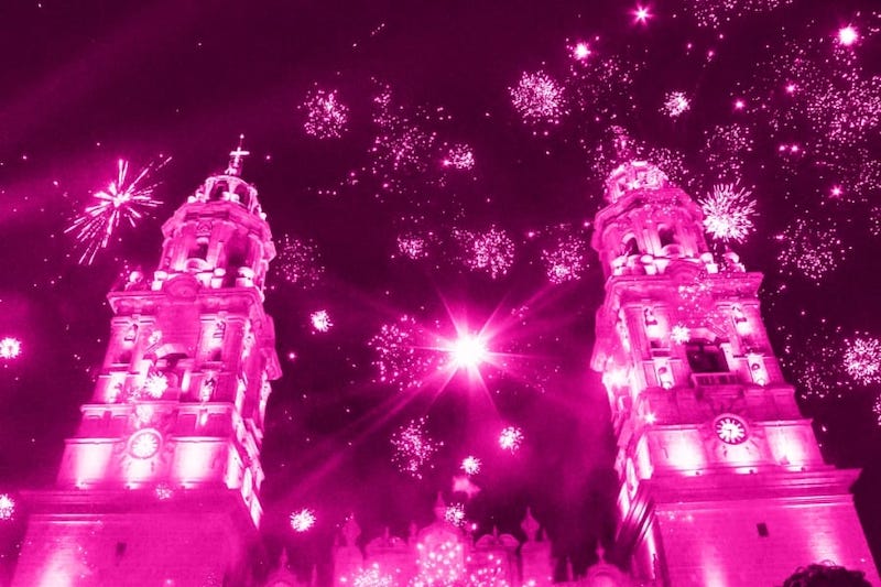Encendido de Catedral, rosa