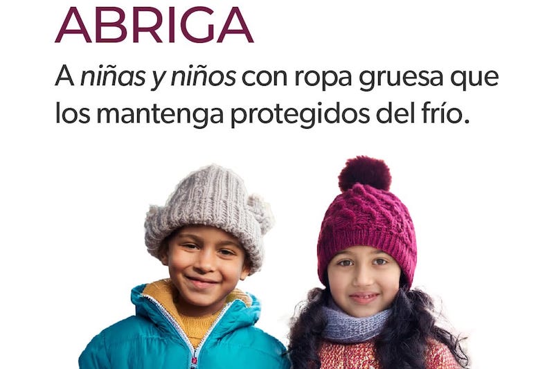 Niños abrigados