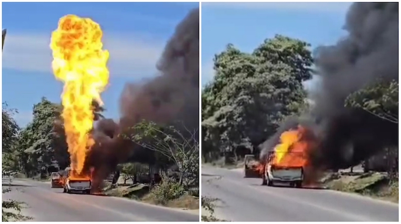 Incendio, camioneta