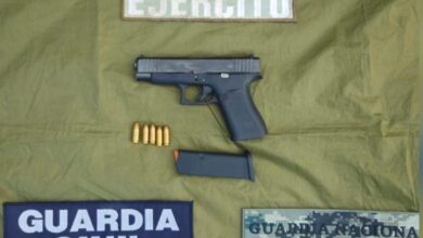 Pistola asegurada