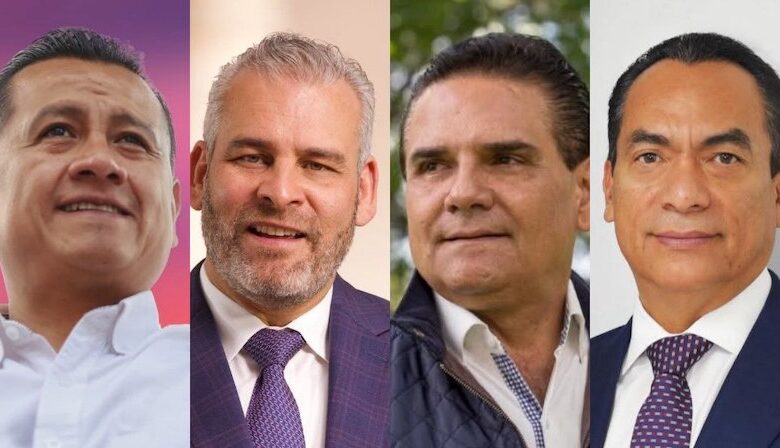 Carlos Torres Piña, Alfredo Ramírez Bedolla, Silvano Aureoles y Adrián López Solís