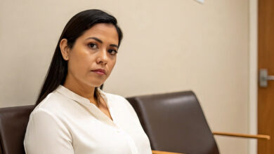 Mujer en sala de espera