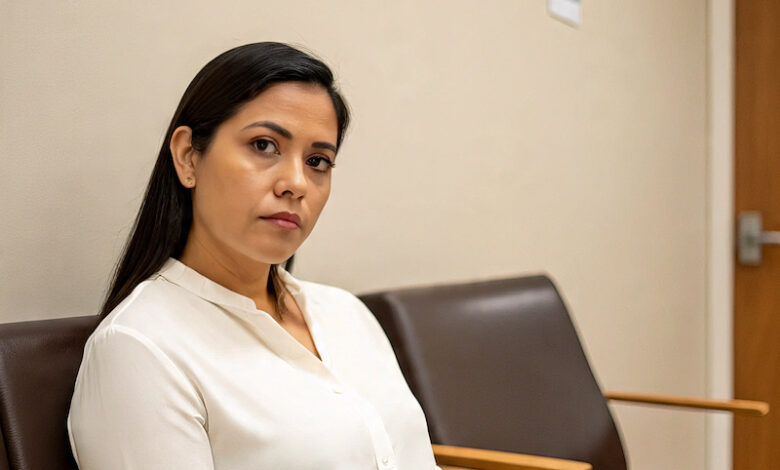 Mujer en sala de espera