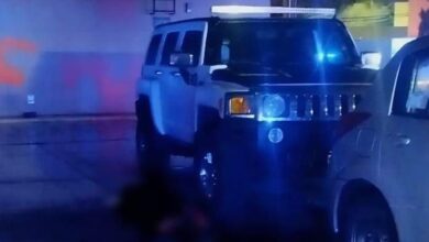 Camioneta Hummer baleada