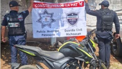 Pátzcuaro, motocicleta asegurada