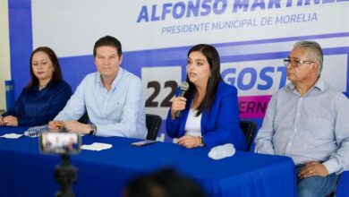 Alfonso Martínez y Teresita Herrera en rueda de prensa