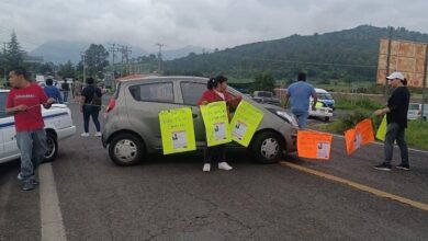 Bloqueo carretero en Tzintzuntzan