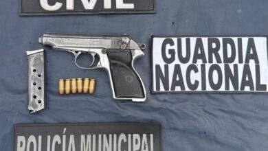 Pistola asegurada