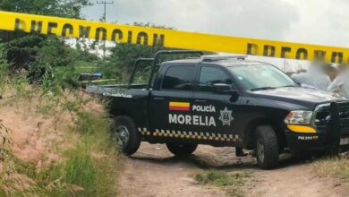 Patrulla de la Policía Morelia en zona acordonada