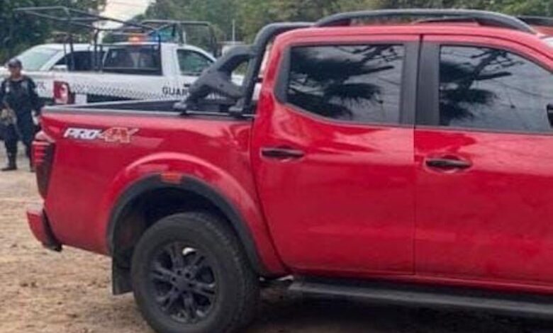 Camioneta baleada