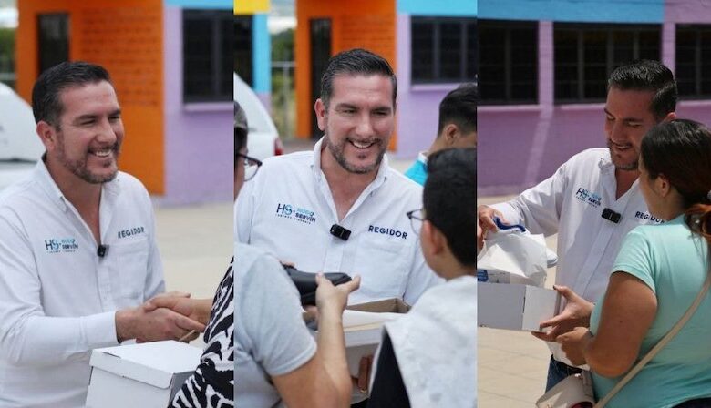 Hugo Servín entrega calzado escolar