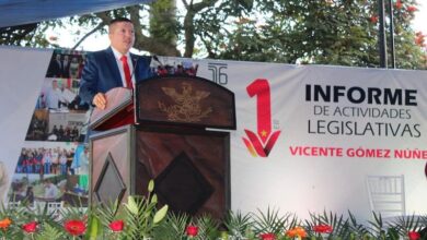 Vicente Gómez Núñez en discurso