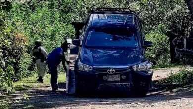 Camioneta baleada