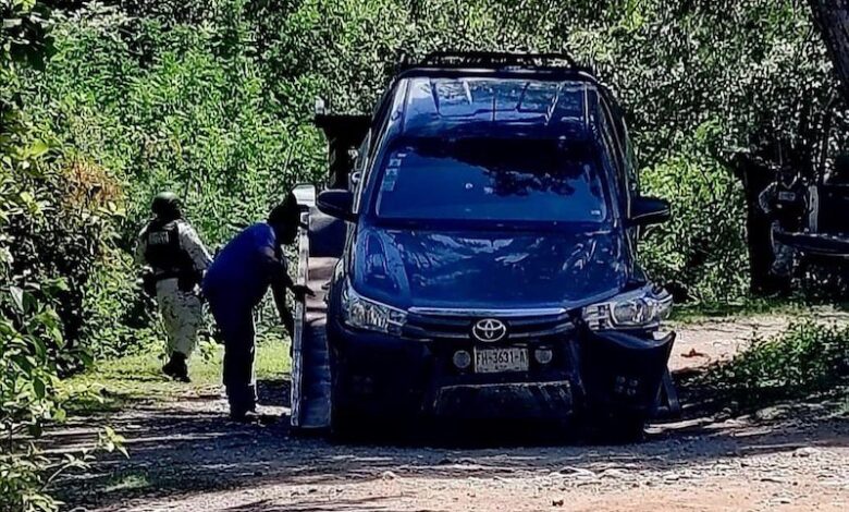 Camioneta baleada