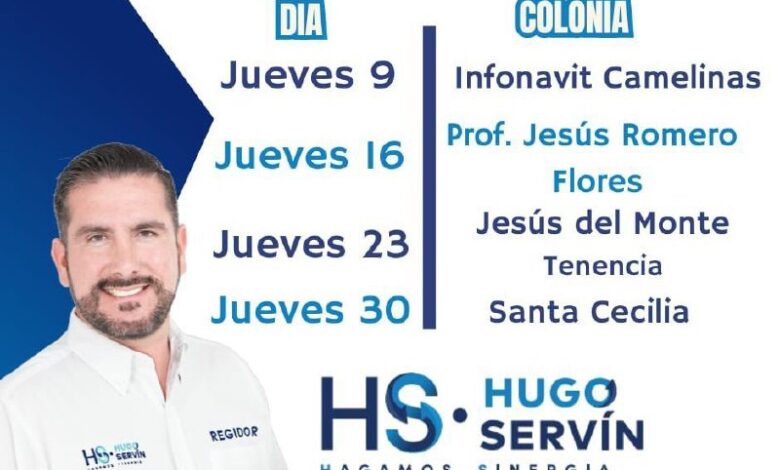 Hugo Servín anuncia calendario de su Casa de Acción Social Móvil