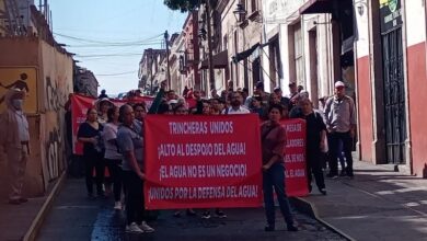 Manifestación encabezada por Wilberth Rosas