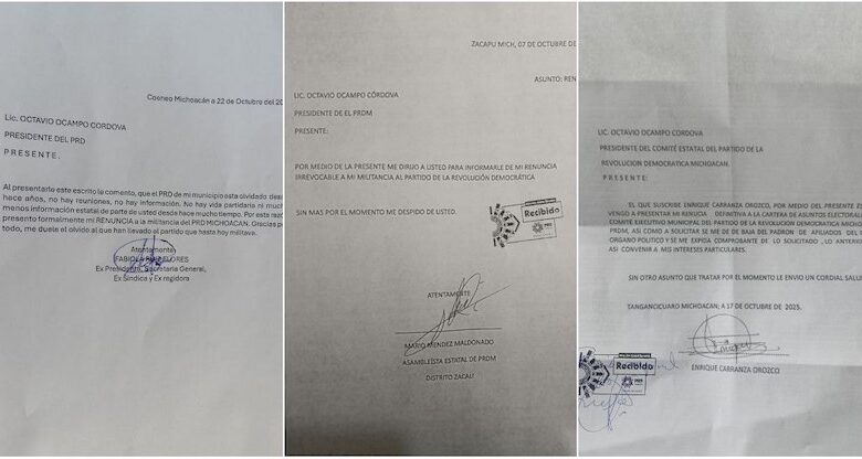 Los Suspirantes, Renuncias al PRD