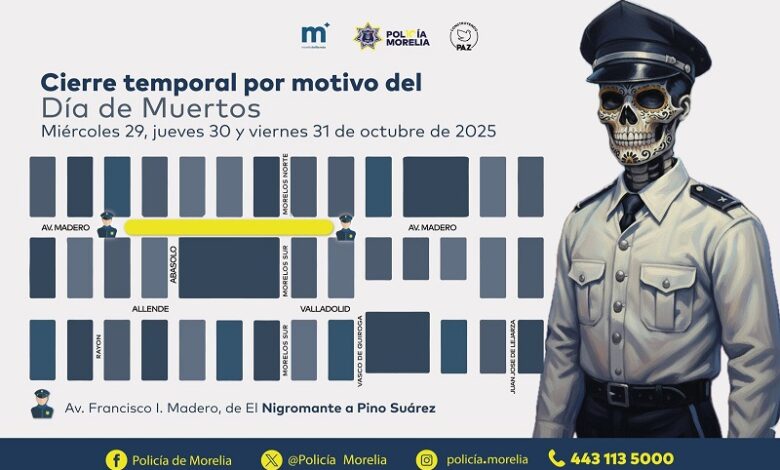 Día de Muertos, Morelia, vialidad
