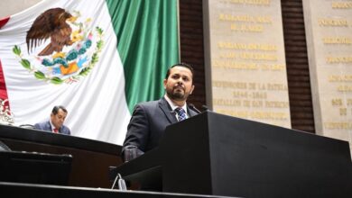 Armando Tejeda en tribuna de la Cámara de Diputados