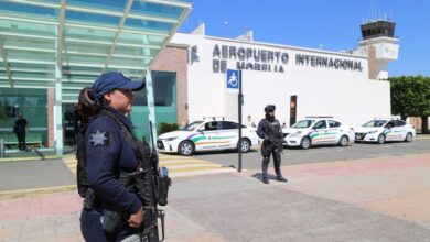 Policías vigilan Aeropuerto Internacional de Morelia