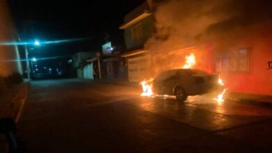 Incendio de auto en Zitácuaro