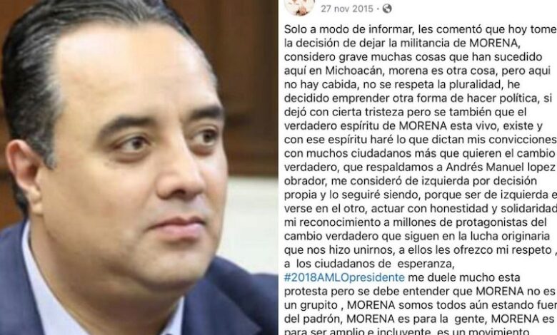 Juan Pablo Celis renunció al Morena