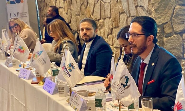 Josué Mejía en evento de la ONU-DH