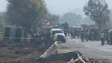 Accidente volcadura de autobús
