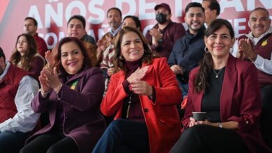 Fabiola Alanís en evento del Morena