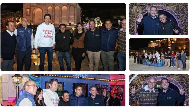 Hugo Servín en el encendido navideño