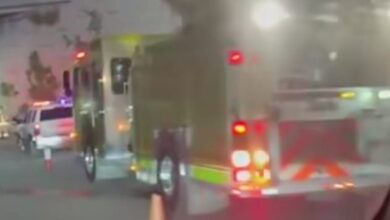 Camión de bomberos en accidente