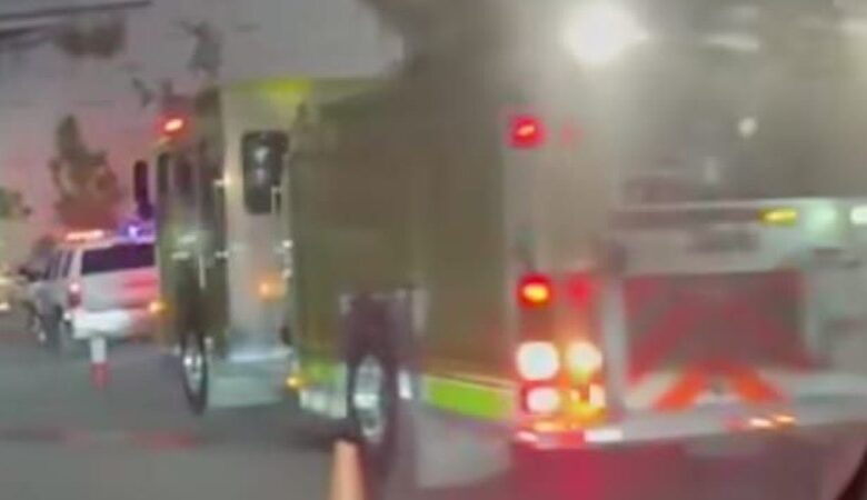 Camión de bomberos en accidente