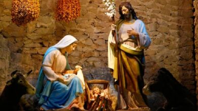 Oración, Niño, pesebre,