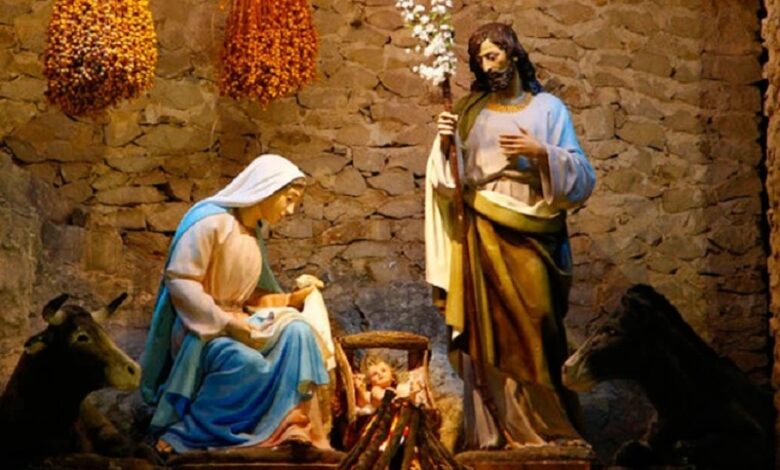 Oración, Niño, pesebre,
