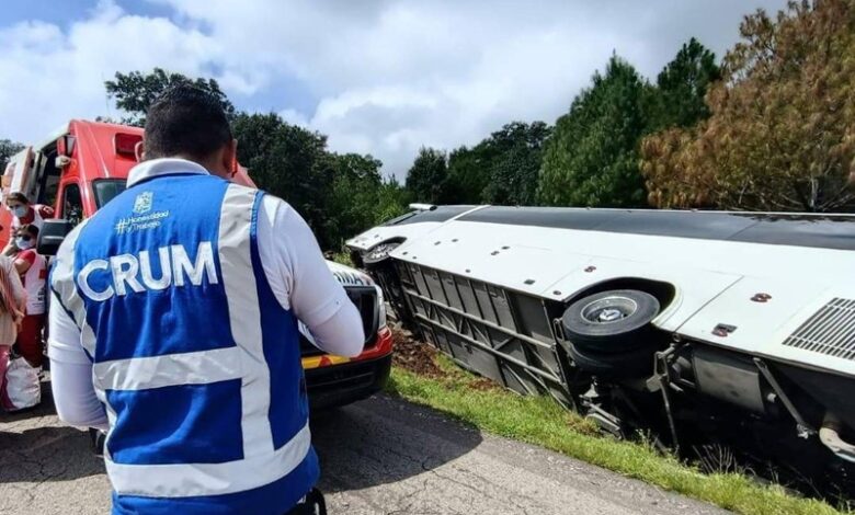 Volcadura de autobús
