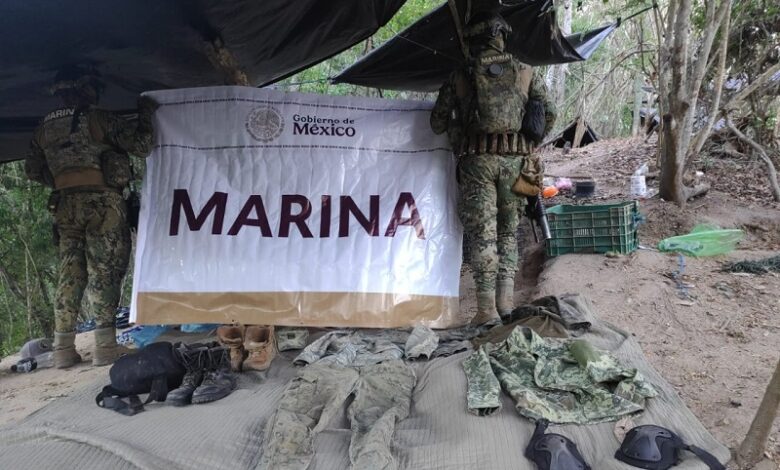 Marina, Aquila, Michoacán, narcocampamento