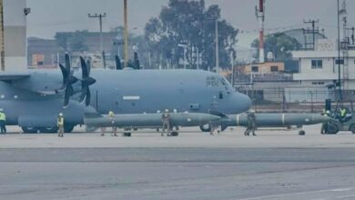 Avión Hércules en el Aeropuerto Internacional de Toluca