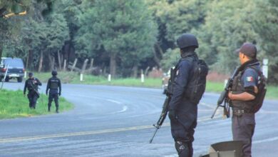 Policías en la carretera