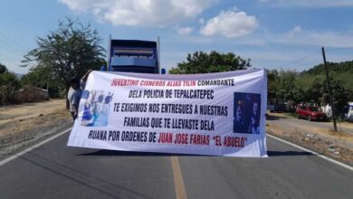 Bloqueo carretero en Michoacán